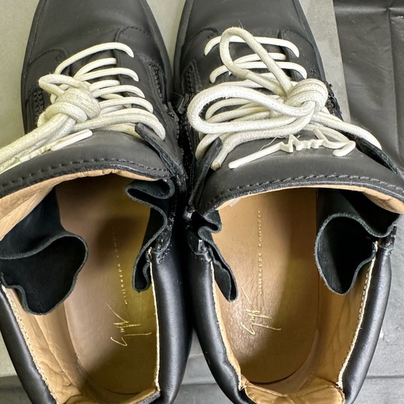 Men’s Giuseppe Zanotti Black Leather Sneakers Size 44 With Box. - Picture 10 of 13
